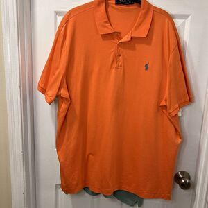Ralph Lauren Polo‎ Shirt Mens XL Orange Short Sleeve